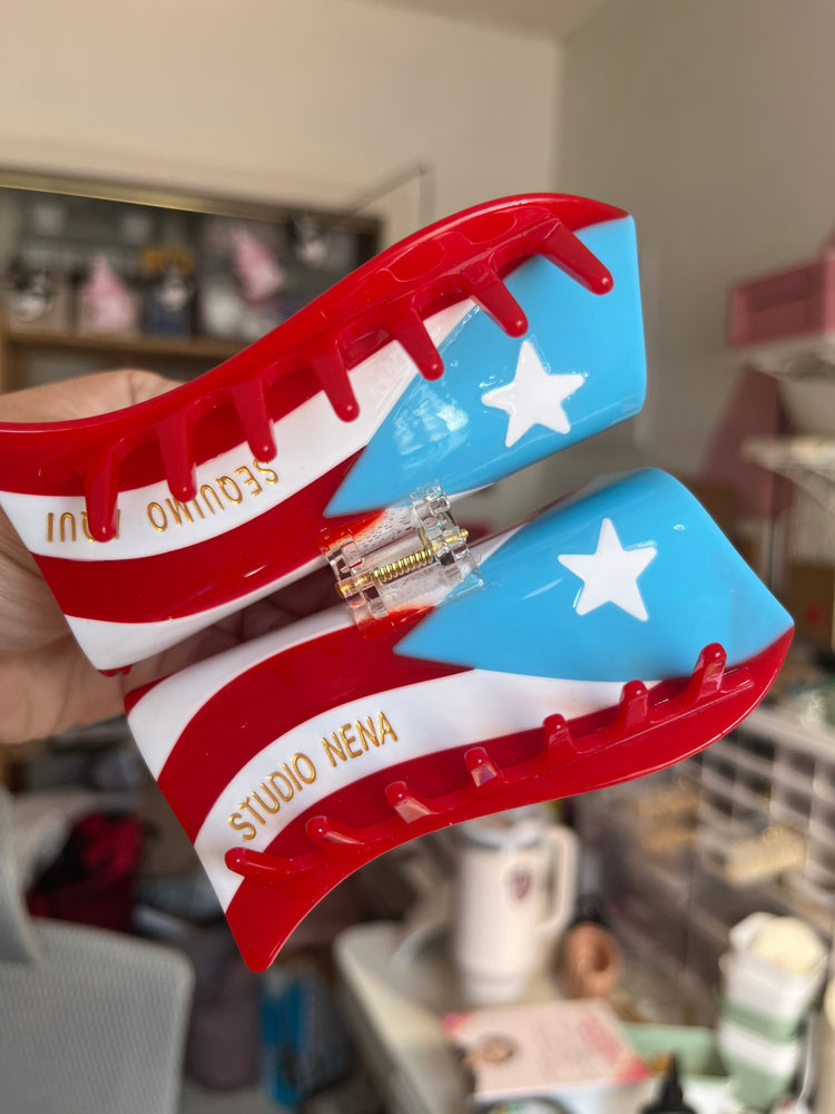 PREORDER Puerto Rican Flag Hair Claw