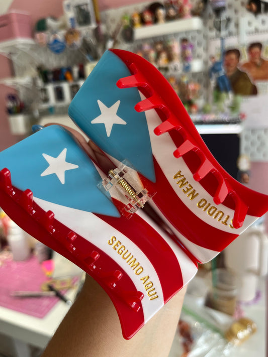PREORDER Puerto Rican Flag Hair Claw