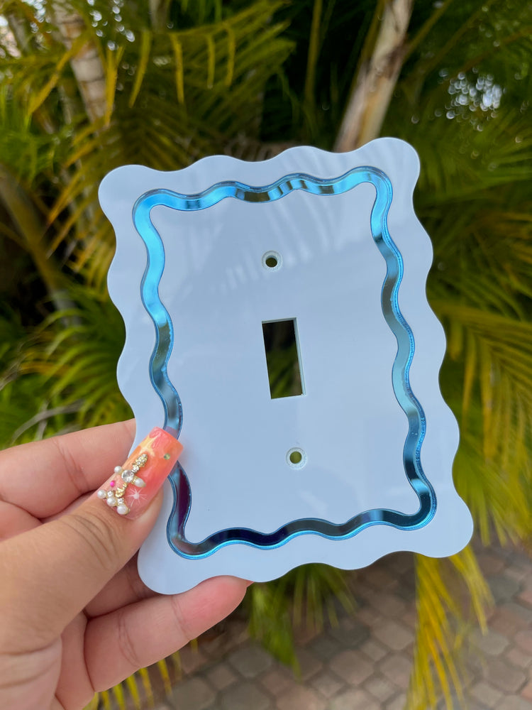 Squiggle Mirrored Light Switch Single Cover