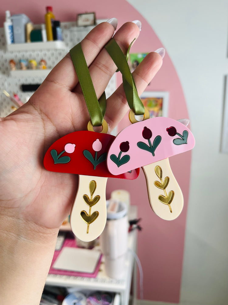 Folk Red Mushroom Ornament