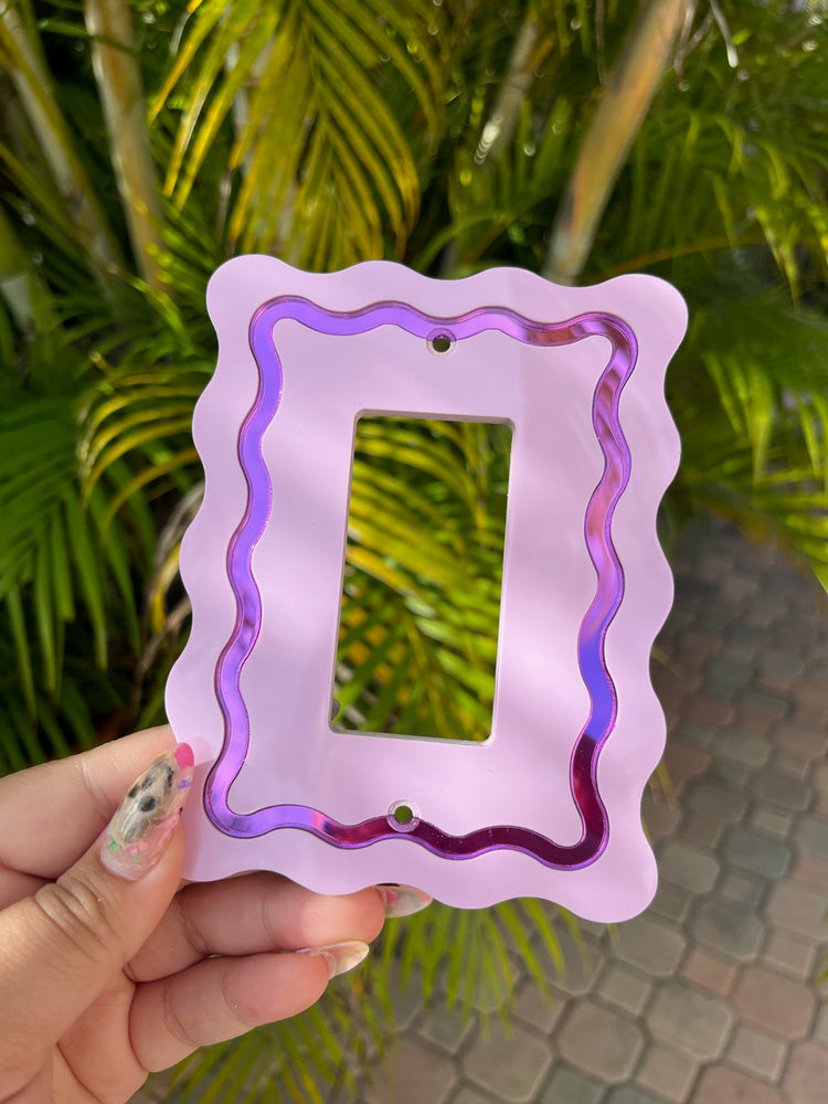 Squiggle Mirrored Light Switch Single Cover