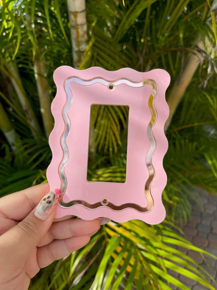 Squiggle Mirrored Light Switch Single Cover