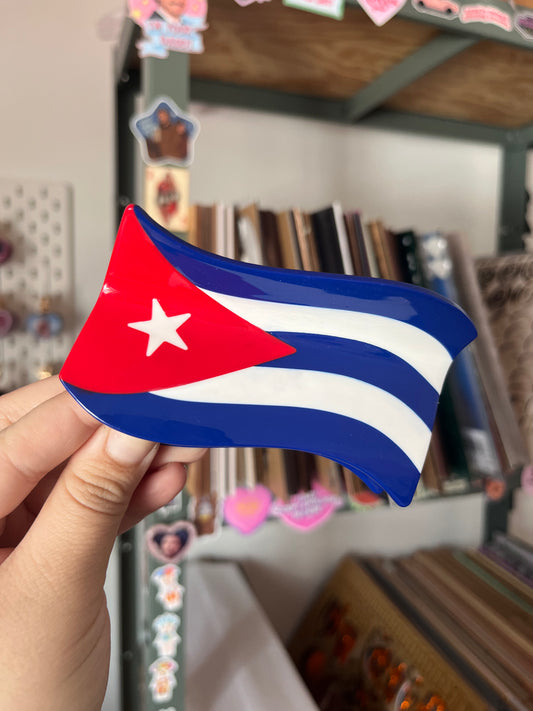PREORDER Cuban Flag Hair Clip