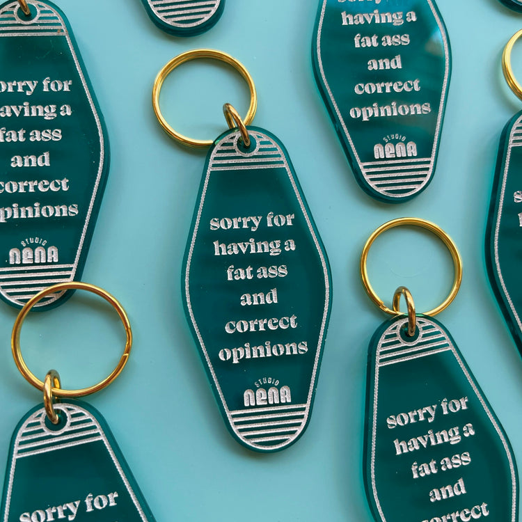 Rejected Shop Keychains Sorry for… keychain Teal – Studio Nena