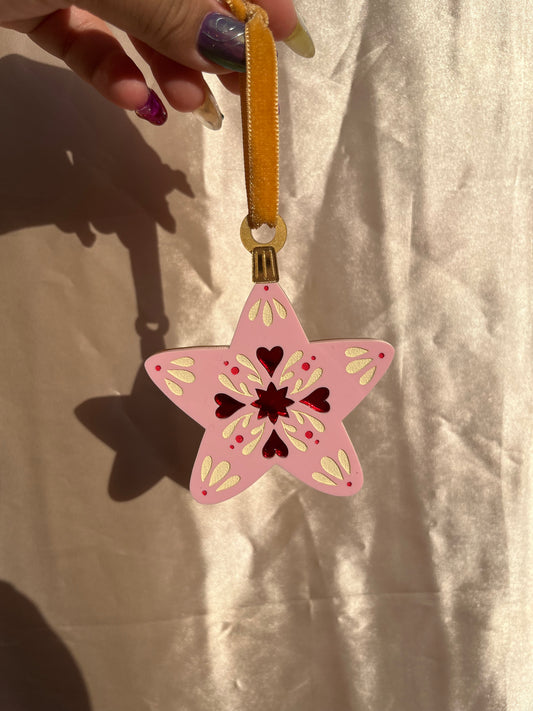Pink Star Ornament