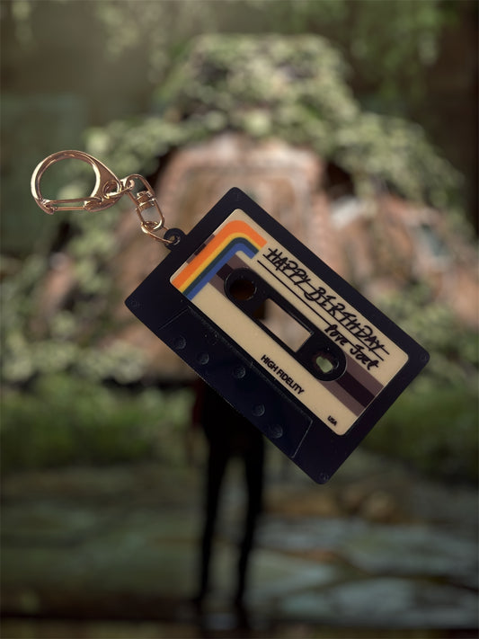"Happy Birthday Kiddo" The Last Of Us Cassette Tape Keychain