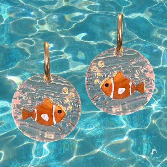Bubble Gold Fish Hoops