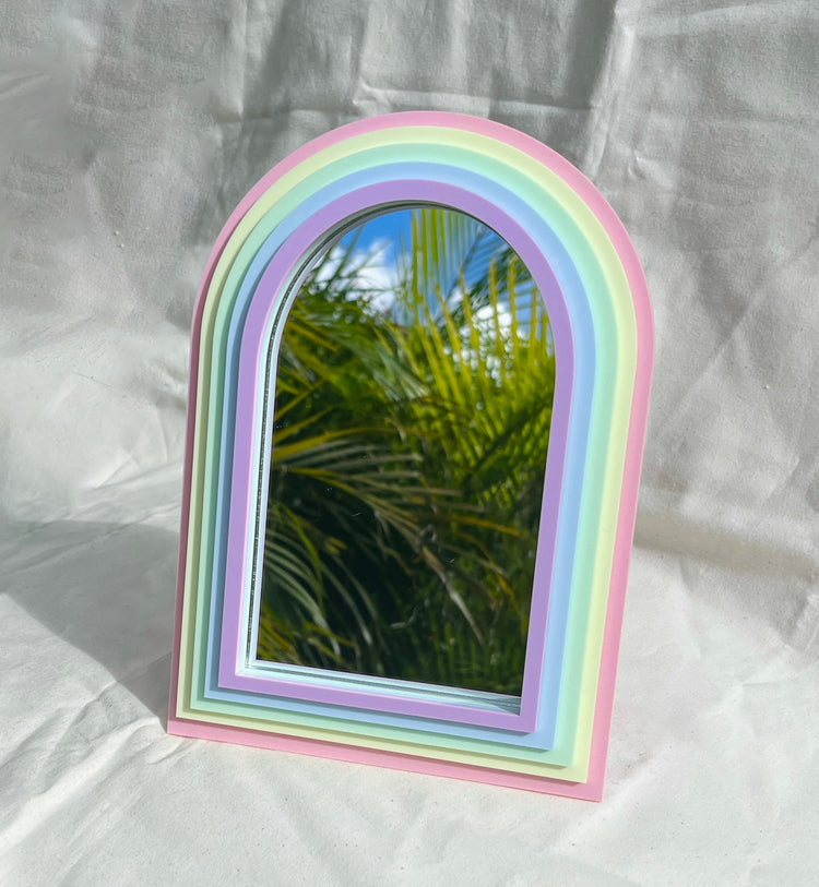 Mini Pastel Rainbow Mirror with kickstand