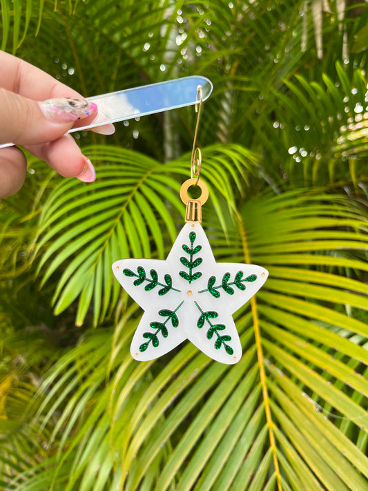 Pearl Leaf Star Ornament