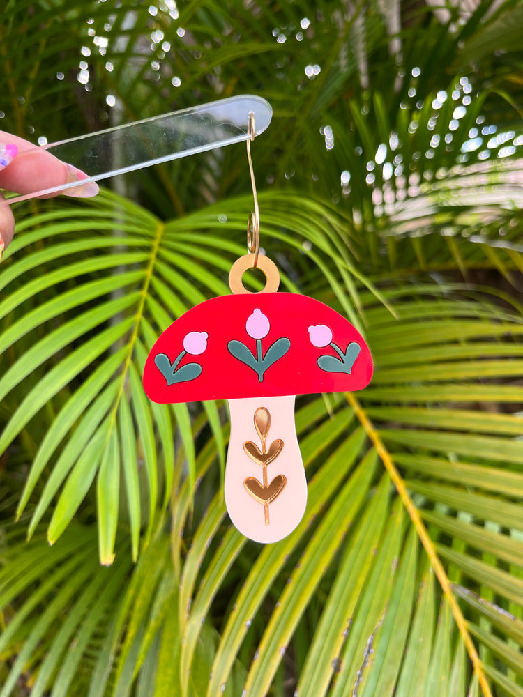 Folk Red Mushroom Ornament