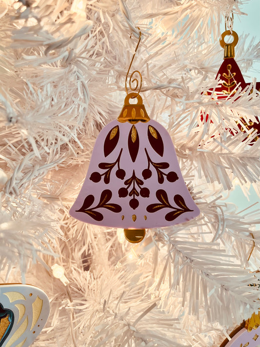 Mauve Bell Folk Ornament