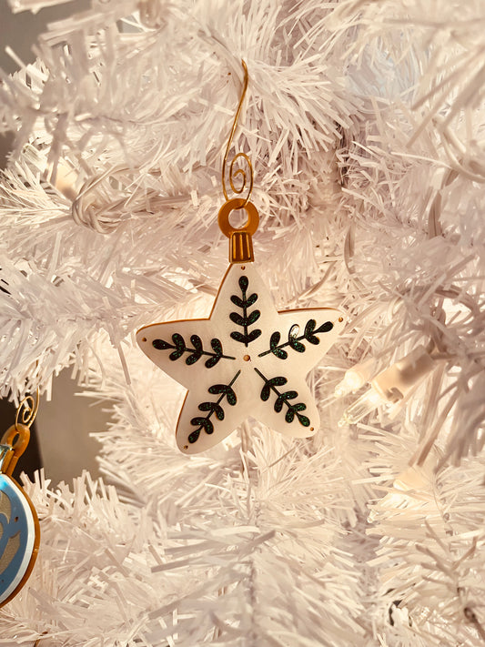 Pearl Leaf Star Ornament